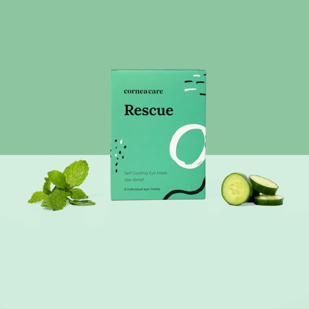 Cornea Care Rescue Self Cooling Hydrogel Eye Mask Compresses New in Box Sealed